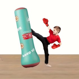 Resim Şişirilebilir Boks Vuruş Hedefi - Karate ve Taekwondo Eğitimi için Sallanma Tasarımı, Karma Renkler, Dayanıklı PVC Malzeme, Şişirilebilir Eğitim Ekipmanı | Dinamik Vuruş Hedefi | Parlak Bitirme Kumaş 