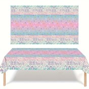 Resim Denizkızı Temalı Doğum Günü Partisi Masa Örtüsü - 137.16x274.32 cm, Kızlar Prenses & Gençler Duş Süslemeleri için Tek Kullanımlık Plastik Kapak, Denizkızı Parti Süslemeleri 
