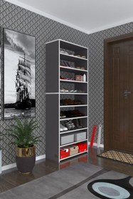 Resim Kenzlife Ayakkabılık Goya Gri 180*70*30 Arkalıksız Ayakkabı Ofis Dolabı Iki Bölme 