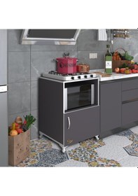 Resim Kenzlife ocak dolabı revbahar gri 85*60*56 hazır mutfak klasik set üstü ocak için arkalıksız 