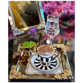 Resim Kare Metal Sunum Tepsisi Gold 22cm Altın 