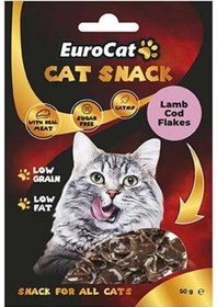 Resim Eurocat Düşük Tahıllı Kuzu Etli Morina Balıklı ve Catnipli Yetişkin Kedi Ödülü 50 G 