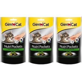 Resim GimCat Nutri Pockets Kedi Otlu Multivitamin Kedi Ödülü 3 x 60 G 