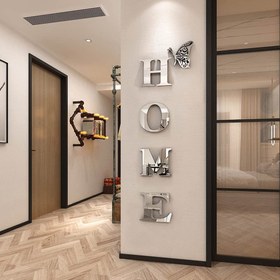 Resim 5 adet Klasik 3D Akrilik Ayna Duvar Çıkartmaları, Kendinden Yapışkan Aile Slogan Sanatı Çıkartmaları, Yaratıcı Karikatür Banyo Dekorasyonu, Düzensiz Şekiller, Yatay Düzenleme, Seramik Yüzeyler İçin Uygun, Elektrik Gerektirmez 