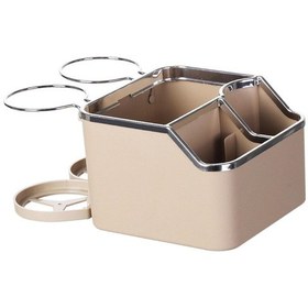 Resim Magideal Suntek Araba Kol Dayama Saklama Kutusu Kahve Fincanları Cep Bej 