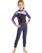 Resim Uzun Kollu Mayo Güneş Koruyucu Çocuk Dalgıç Kıyafeti Siyah Mor Kol Xxl Siyah - Mor 