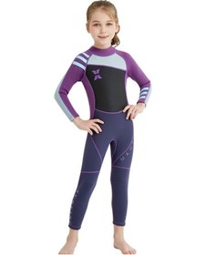 Resim Uzun Kollu Mayo Güneş Koruyucu Çocuk Dalgıç Kıyafeti Siyah Mor Kol Xxl Siyah - Mor 