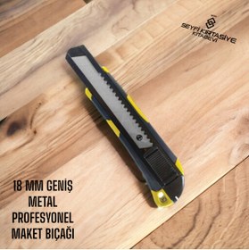 Resim SEYFİKİRTASİYE 18 MM PROFESYONEL MAKET BIÇAĞI GENİŞ UÇ KOMPLE METAL KOD:234 