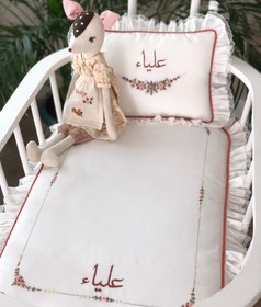 Resim El İşi İşlemeli Alt Açma & Portbebe - Gül Kurusu / Biyeli / İsimli 