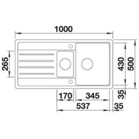 Resim Blanco Legra 6S Granit Eviye. Tezgahüstü. Alu Metalic 