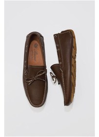 Resim BUENO Shoes Kahverengi Flotter Deri Erkek Loafer 05ms2023 