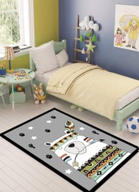 Resim Erkek Çocuk Oyun Halısı Dekhera C6009 - 100X300 / Dot Taban 