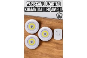 Resim Mutfak Dolap Altı Işığı Uzaktan Kumandalı Yapışkanlı Kablosuz Pilli 