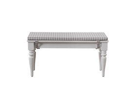 Resim VENEDİK BENCH, BEYAZ ÜST, GRİ PÖTİKARE, 85 CM 