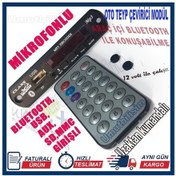 Resim Bluetooth Mikrofonlu Aux Usb Sd Mmc Kumandalı Oto Teyp Çevirici 
