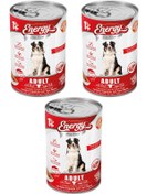 Resim Energy Sığır Etli Konserve Yetişkin Köpek Maması 3 x 400 G 