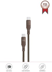 Resim Torima U18 Kahverengi Type-c İle Type-c Şarj ve Data Kablosu 