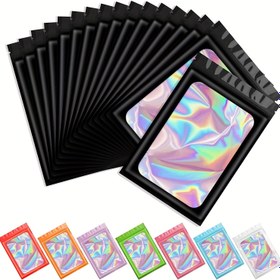 Resim 100 Adet Mylar Poşetler, Sevimli Küçük Plastik Torbalar, Yeniden Kapatılabilir Tatlı Çantaları, Ruj, Takı ve Kirpik Örnekleri için Torbalar (Siyah/Mavi/Pembe Seçenekleriyle) 