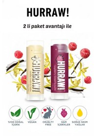 Resim Hurraw Ahududu & Vanilya Dudak Balmı 2 Li Set %100 Doğal, Vegan, Günlük Dudak Bakımı 