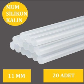 Resim Winnboss Kalın Şeffaf Sıcak Mum Silikon 11mm 30cm 20 Adet 