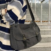 Resim Kadınlar İçin Günlük Kullanım Çapraz Çanta - Büyük Kapasiteli Vintage Posta Taşıyıcı Tote, Ayarlanabilir Omuz Askısı ve Fermuarlı Kapatma, Dayanıklı Polyester Astar, Haki/Koyu Kahverengi/Gri/Siyah, İşe Gidiş-Geliş, Messenger Çantası, Klasik Tasarım, Sağlam Yapı 