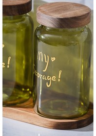 Resim Acar Pierre Akasya Kapaklı Kavanoz Seti - 19 Cm Açık Yeşil 