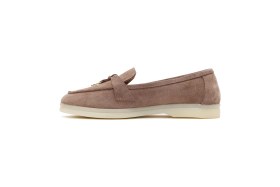 Resim Derimod Kadın Vizon Süet Deri Maskülen Loafer 26PFD130910 