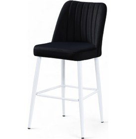 Resim Ada Sandalye - Babyface Siyah - Metal Beyaz Ayak Siyah 