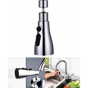 Resim Üniversal 3 Fonksiyonlu Su Tasarruflu Mutfak Musluğu Başlığı 720 Derece Dönebilen Sıçrama Damlama Yapmayan Basınçlı Akrobat Lüx Musluk Adaptörü Musluk Bataryası Mutfak Armatürü 