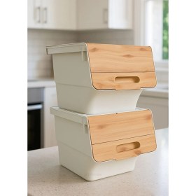 Resim Feyza Design Bambu Desenli 2’li Sebzelik Seti, Estetik ve Şık Tasarım 