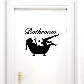 Resim Kadın Figürlü Bathroom Banyo Özel Yeni Sticker 