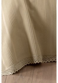 Resim Kopanaki Dantelli Çift Kişilik Waffle Pike-210x230 Cm Bej Bej 