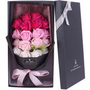 Resim Konesam Romantik Sabun Gül Demeti - 18 Adet Renk Geçişli Dekoratif Hediye Seti, Doğal Kokulu Ve Uzun Ömürlü 