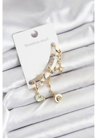 Resim Pirinç Gold Renk Ay Model Kadın Set Küpe - Tj-bkp11219 Çok renkli 