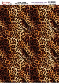 Resim Pirinç Dekopaj Kağıdı 30x42cm Pt-3698 Leopar Desen 