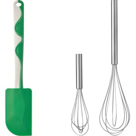 Resim IKEA Gubbröra Yeşil-Beyaz Spatula, Pabjuda Paslanmaz Çelik Çırpıcı 2 Adet 