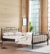 Resim Unimet Hatkus Çift Kişilik Ferforje Metal Karyola-siyah (AHŞAP LATALI) 