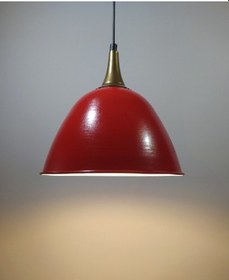 Resim Mylights Kırmızı Vintage Metal Sarkıt Avize Bronz Askılı 