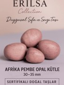 Resim Sertifikalı Afrika Pembe Opal Taşı Kütle 30 35 Mm Duygusal Şifa V 