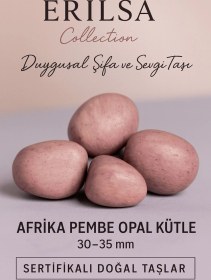 Resim Sertifikalı Afrika Pembe Opal Taşı Kütle 30 35 Mm Duygusal Şifa V 