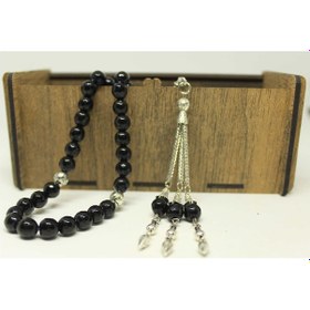 Resim Yaşamtohumu Onix (Oniks) Taşı Tesbih Faset Kesim 8Mm Ahşap Kutulu 