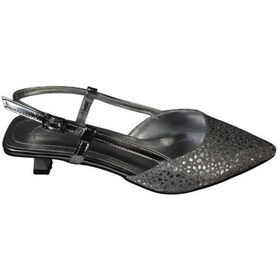 Resim Yazkış Kadın Gümüş Altın Petek Parlak Kumaş 3cm Fındık Ökçe Topuk Abiye Ayakkabı Gümüş 