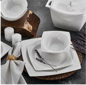 Resim Aryıldız Bone Square Porselen 60 Parça 12 Kişilik Yemek Takımı 45001 Karışık Desenli 