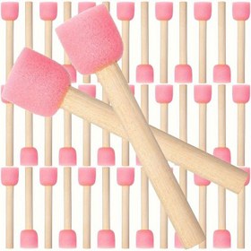 Resim El Sanatı ve Boyama için 20’lu Ahşap Süngerli Yuvarlak Köpük Fırça Seti - Ahşap Saplı Sünger Fırça Seti ile DIY Sanat Projeleri 