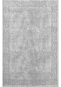 Resim Eliana Home Baskılı, Yıkanabilir Kaymaz Taban Salon Halısı Eli1487 Gri 