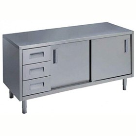 Resim Electrolux Professional Dolaplı Çalışma Tezgahı Solda 3'lü Çekmeceli 2 Kayar Kapılı 1600 MM MTA1600SXPN 