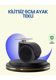 Resim Mey İthalat 6 Cm Döner Kilitsiz Ayak Tek Parça Siyah 