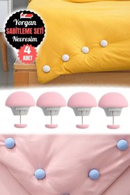 Resim Munico 4 Adet Yorgan Battaniye Klipsi ve Düğme Seti Yatak Odası Düzenlemelerinizde Şıklık ve Pratiklik İğne 
