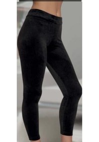 Resim Kadın Fransız Kadife Tayt Pantolon SiYAH 