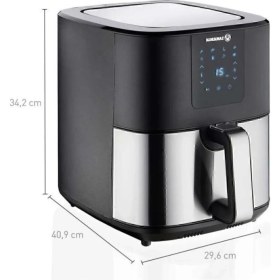 Resim Korkmaz Air Max Yağsız Airfryer 6.5 lt Tek Hazne ile Zamanlayıcı Özellikli Metal Tasarım 